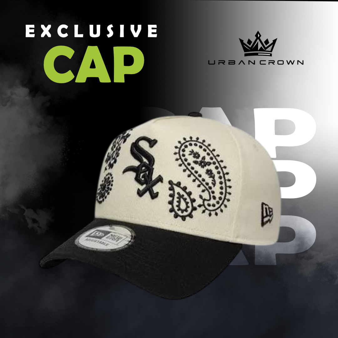 Gorra Noir Paisley NY crema y negra