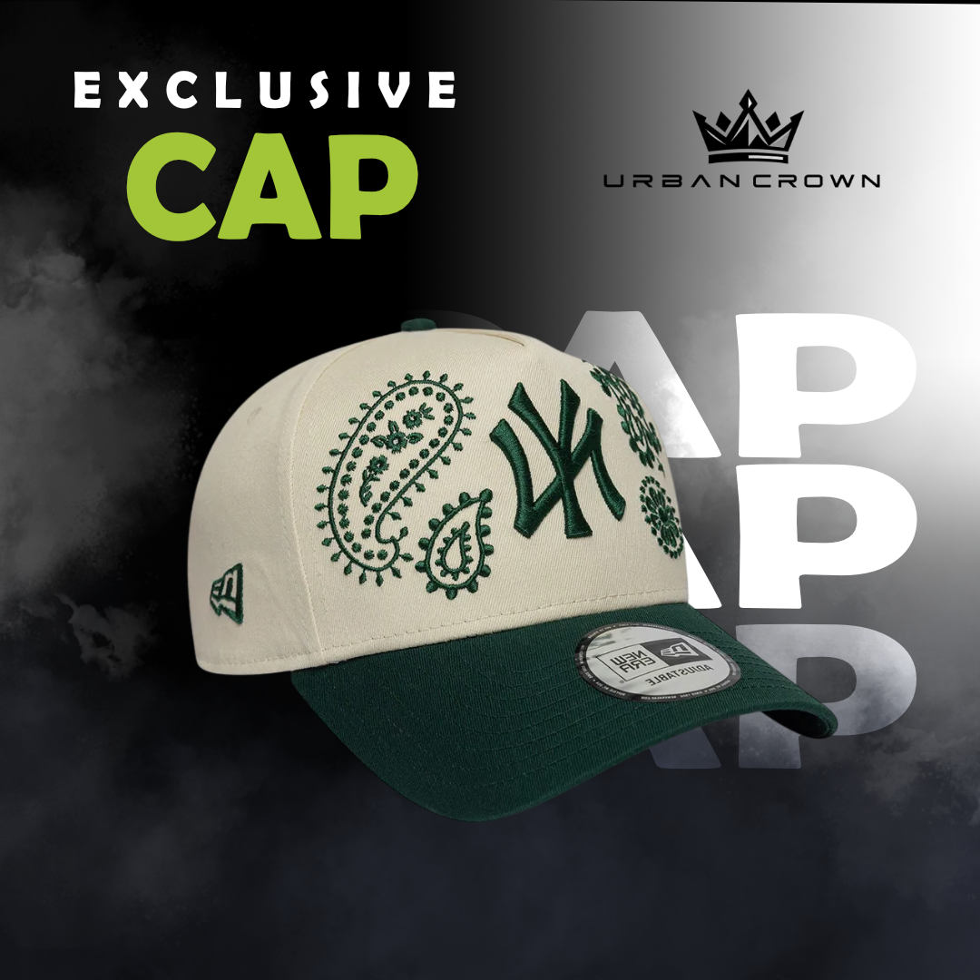 Gorra Jade Paisley Crown crema y verde
